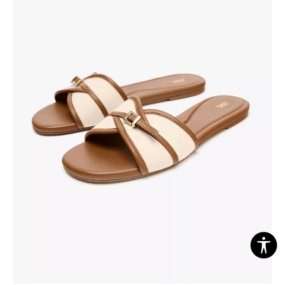 Zara Tan and Cream Women's Loafers - Picture 2 of 5